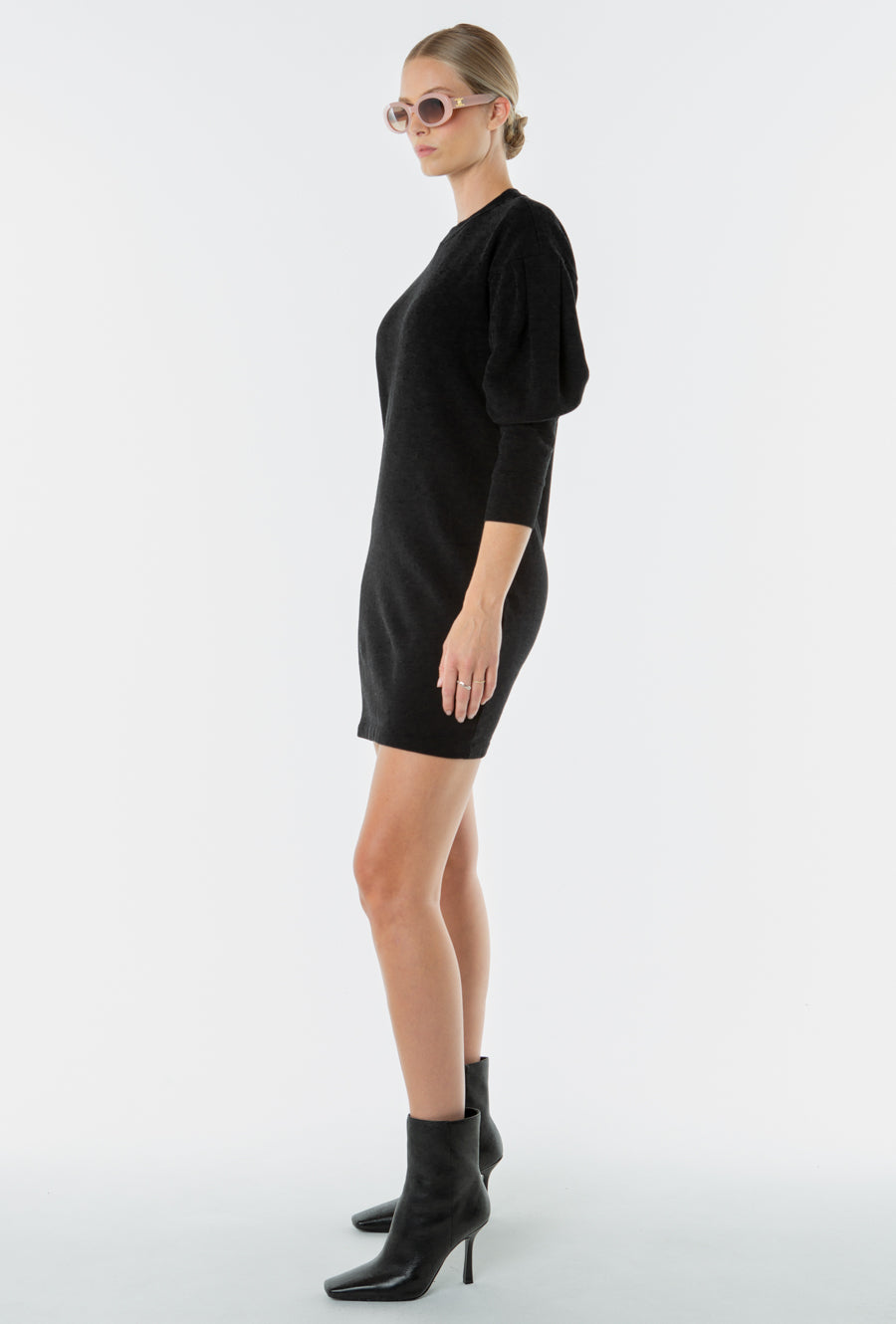 Black cotton 2025 knit dress