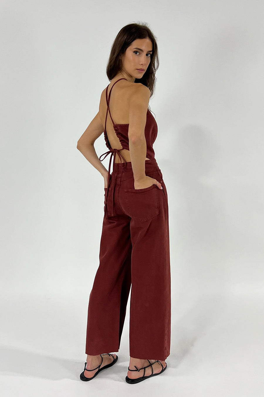 Camila Halter Jumpsuit Sepia ETICA Denim