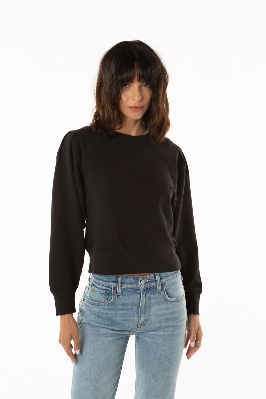 Dani Pleated Sweat Top -  Black Beauty