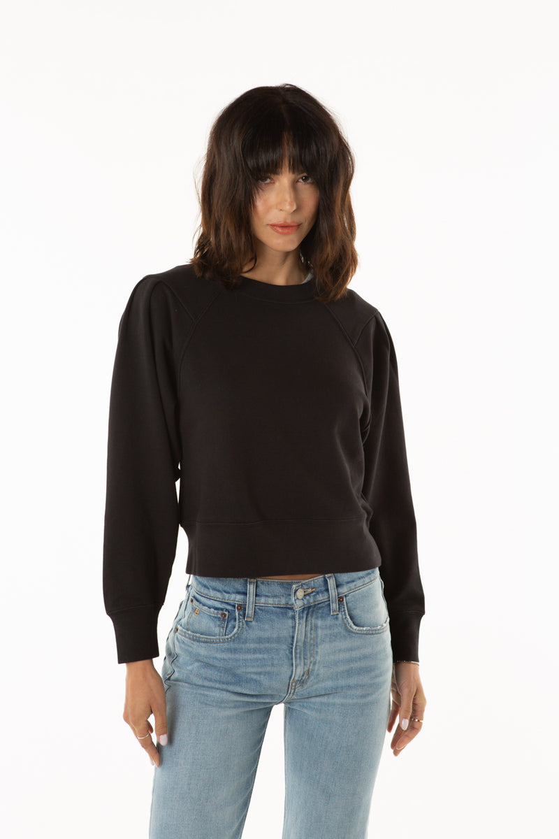 Dani Pleated Sweat Top -  Black Beauty