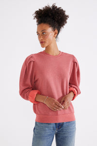 Lysse Pleat Sleeve Top - Grenadine Heather