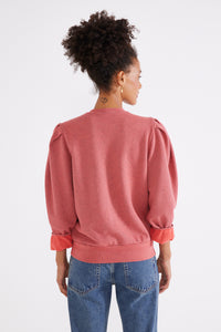 Lysse Pleat Sleeve Top - Grenadine Heather
