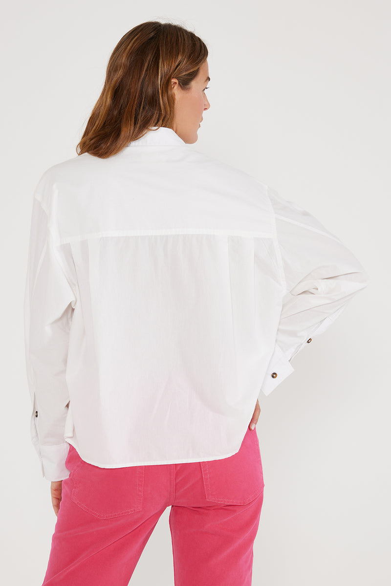 Oceane Pleated Shirt - Cloud White