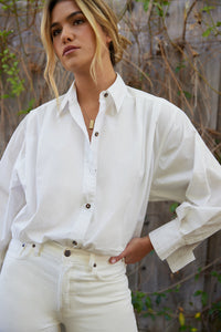Oceane Pleated Shirt - Cloud White